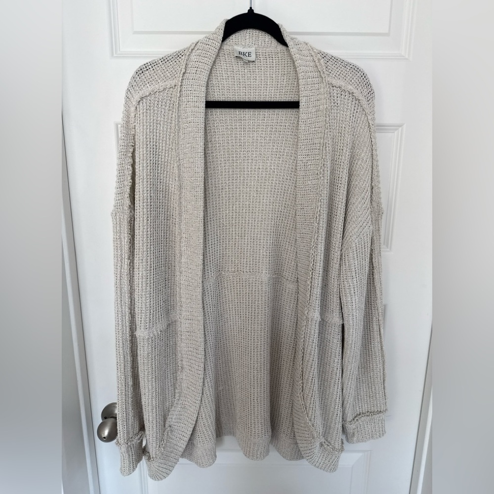 BKE Light Gray Open Front Knit Cardigan – Women’s Size S/M